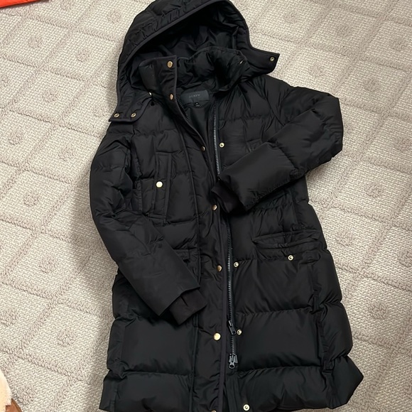 J crew Black puffy jacket - Picture 1 of 3